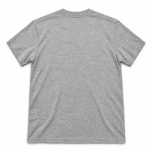 Back view of the heather grey Moose Jaw graphic T-shirt.